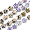 4 Styles Synthetic Imperial Jasper & Natural Picture Jasper & Unakite & Dalmatian Jasper Beads Strands G-D095-A04-2
