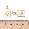 Ion Plating(IP) 304 Stainless Steel Pave Shell Pendants STAS-G327-01G-Q-3