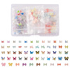 1 Box 195Pcs 21 Colors 3D Butterfly Resin Cabochons MRMJ-PJ0001-04-1