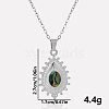 304 Stainless Steel Pave Natural Paue Shell Teardrop Pendant Necklaces RV9484-1-1