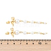 Brass ABS Plastic Pearl Tassel Stud Earrings EJEW-U040-13G-5