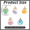 50Pcs 5 Colors Luminous Glass Pendants FIND-AR0005-98-2