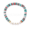 5Pcs 5 Styles Polymer Clay & Acrylic Beaded Stretch Bracelets BJEW-JB11071-3