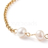 Natural Pearl Beaded Link Bracelet with 304 Stainless Steel Rolo Chains for Women BJEW-JB08776-01-4