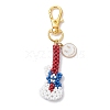 Musical Instruments Handmade Glass Seed Beaded Bass Pendant Decorations HJEW-MZ00161-1