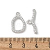 Brass Pave Clear Cubic Zirconia Toggle Clasps KK-U052-09P-3