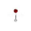 316 Surgical Stainless Steel Flat Round Cubic Zirconia Eyebrow Curved Barbell Rings WG43657-05-1