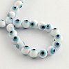 Round Handmade Evil Eye Lampwork Beads LAMP-R114-6mm-07-1