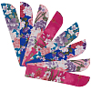 8Pcs 4 Styles Silk Cloth Floral Print Chinese Folding Fan Storage Bags ABAG-CY0001-06-1