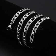 Non-Tarnish Men's 304 Stainless Steel Figaro Chain Necklaces NJEW-T012-02-51-S