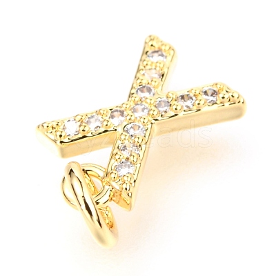 Brass Micro Pave Cubic Zirconia Charms ZIRC-O037-14G-1