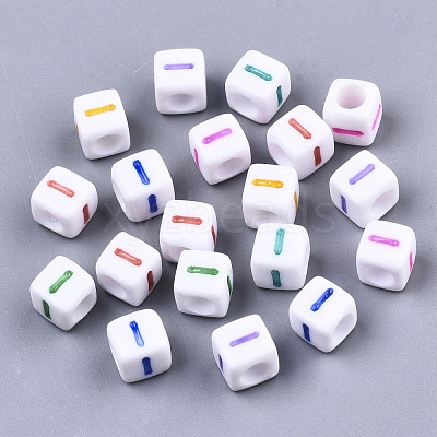Opaque White Acrylic Beads SACR-R252-02I-1