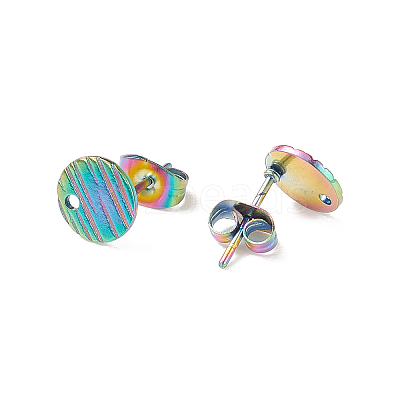 Ion Plating(IP) 304 Stainless Steel Stud Earring Findings LS-STAS-O119-18C-M-1