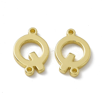 Rack Plating Brass Letter Connector Charms KK-C007-38G-Q-1