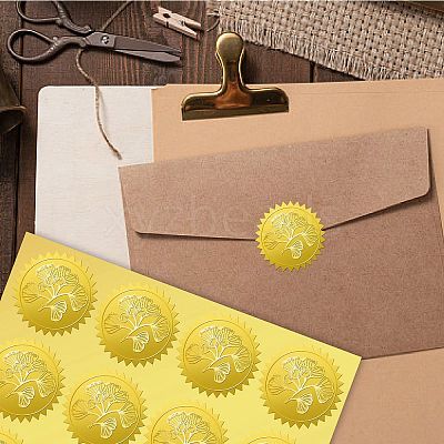 34 Sheets Self Adhesive Gold Foil Embossed Stickers DIY-WH0509-048-1