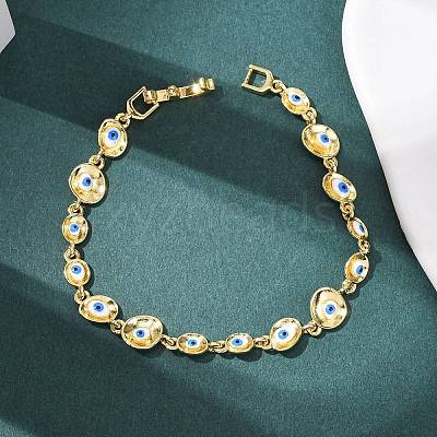 Brass Link Chain Bracelets for Women BJEW-D387-03G-02-1