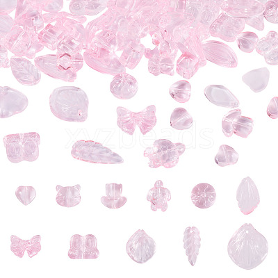 64Pcs Gradient Color Transparent Glass Beads GLAA-TA0003-48C-1