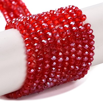 Baking Electroplate Glass Beads Strands DGLA-A039-J4mm-B02-1