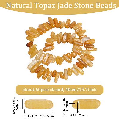 1 Strand Natural Topaz Jade Stone Beads Strands G-BBC0001-20-1