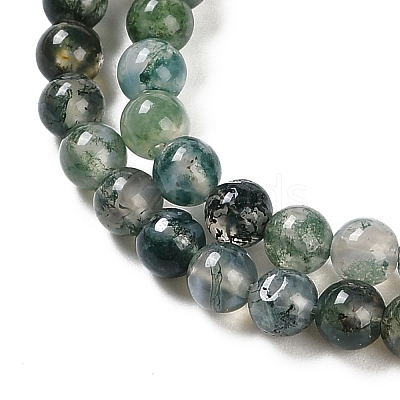 Natural Moss Agate Bead Strands G-J358-01-4mm-1