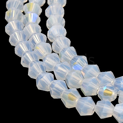 Imitation Jade Electroplate Glass Beads Strands EGLA-A039-J4mm-L05-1