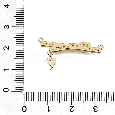 Brass Micro Pave Clear Cubic Zirconia Connector Charms CU-CBA3569-04G-C-1