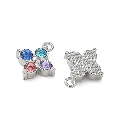 304 Stainless Steel with Rhinestone Pendants SA-CBA49D2-08P-02-1