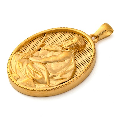 Religion Golden Tone 304 Stainless Steel Pendants STAS-K289-01G-07-1