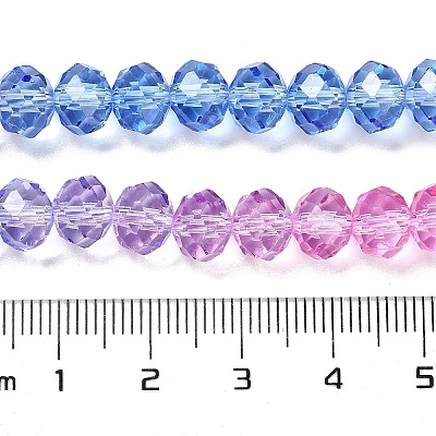 Transparent Painted Glass Beads Strands DGLA-A034-T6mm-A08-1