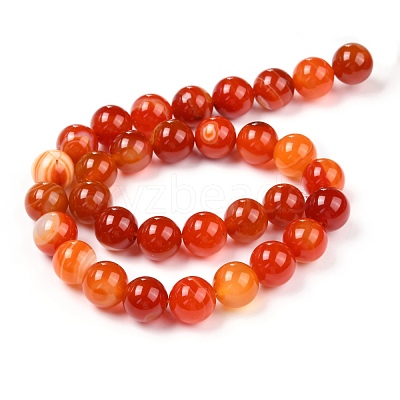 Natural Banded Agate/Striped Agate Beads Strands G-G582-C-1
