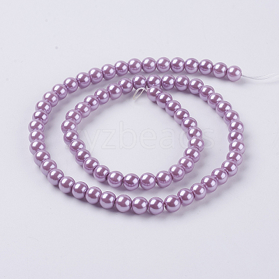 Eco-Friendly Dyed Glass Pearl Round Beads Strands X-HY-A002-6mm-RB056-1