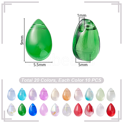 200Pcs 20 Colors Handmade Lampwork Beads LAMP-GA0001-11-1