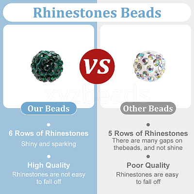 200Pcs Pave Disco Ball Beads RB-PH0001-41J-1