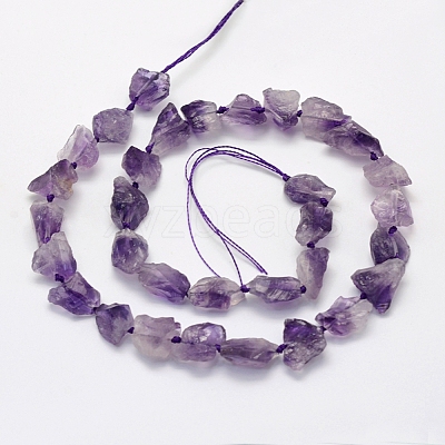 Rough Raw Natural Amethyst Beads Strands G-K202-23-1