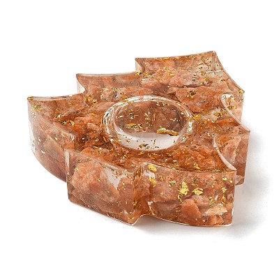 Natural Sunstone & Resin Candle Holder Molds DJEW-H012-03F-1