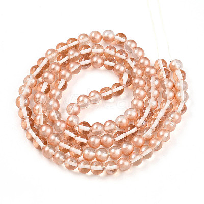 Baking Paint Transparent Glass Beads Strands DGLA-N011-8mm-04-1