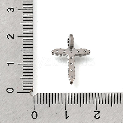 Brass Micro Pave Clear Cubic Zirconia Pendants CU-CBA9883-05C-P-1