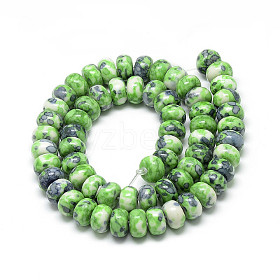 Synthetic Ocean White Jade Beads Strands G-S257-5x10mm-11-1