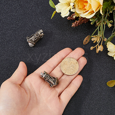 Brass Parachute Rope European Beads FIND-WH0609-62AS-1