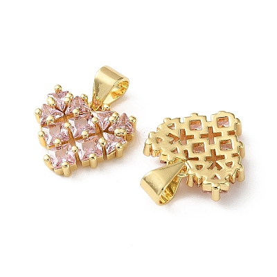 Brass Micro Pave Cubic Zirconia Charms CU-CBA03AF-18A-01-1