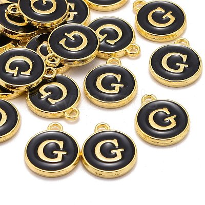 Golden Plated Alloy Charms LS-ENAM-S118-02G-1