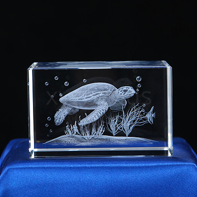 3D Laser Engraving Animal Glass Figurine DJEW-R013-01D-1