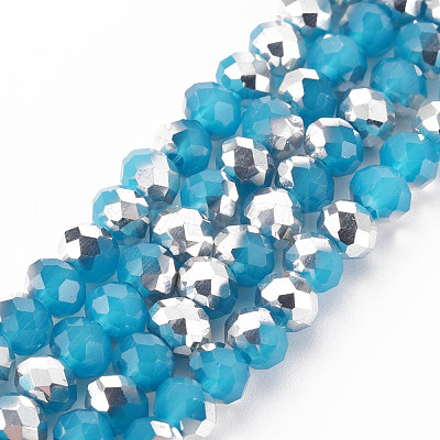 Electroplate Glass Beads Strands EGLA-A034-J6mm-M08-1