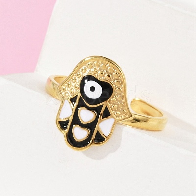 304 Stainless Steel Adjustable Cuff Rings RJEW-Q015-01G-D-1