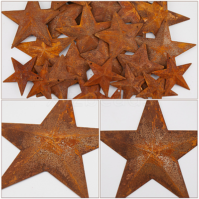 40Pcs 3 Styles Star Rust Iron Big Pendants IFIN-GF0001-13C-1