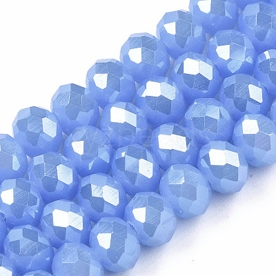Electroplate Glass Beads Strands EGLA-A034-J8mm-A02-1