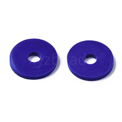 Flat Round Handmade Polymer Clay Beads CLAY-R067-12mm-09-1