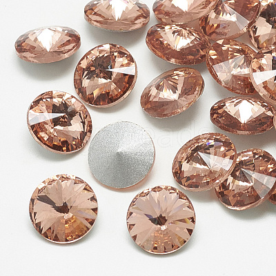 Pointed Back Glass Rhinestone Cabochons RGLA-T086-12mm-08-1