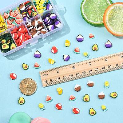 56G 8 Styles Handmade Polymer Clay Cabochons CLAY-FS0001-48-1