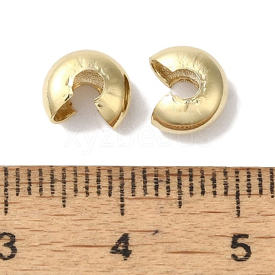 Brass Crimp Bead Cover KK-K383-07A-G-1